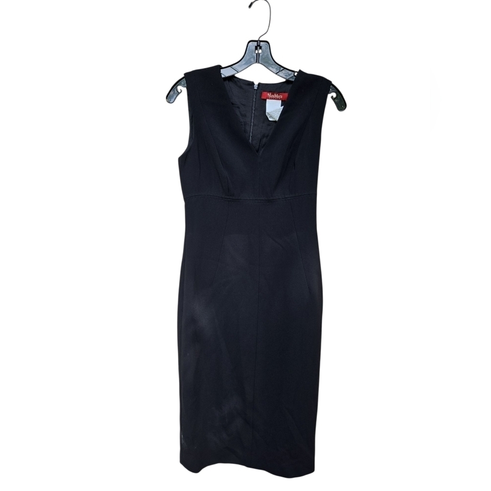 Vintage MaxMara Black Sleeveless V-neck Dress Size 6